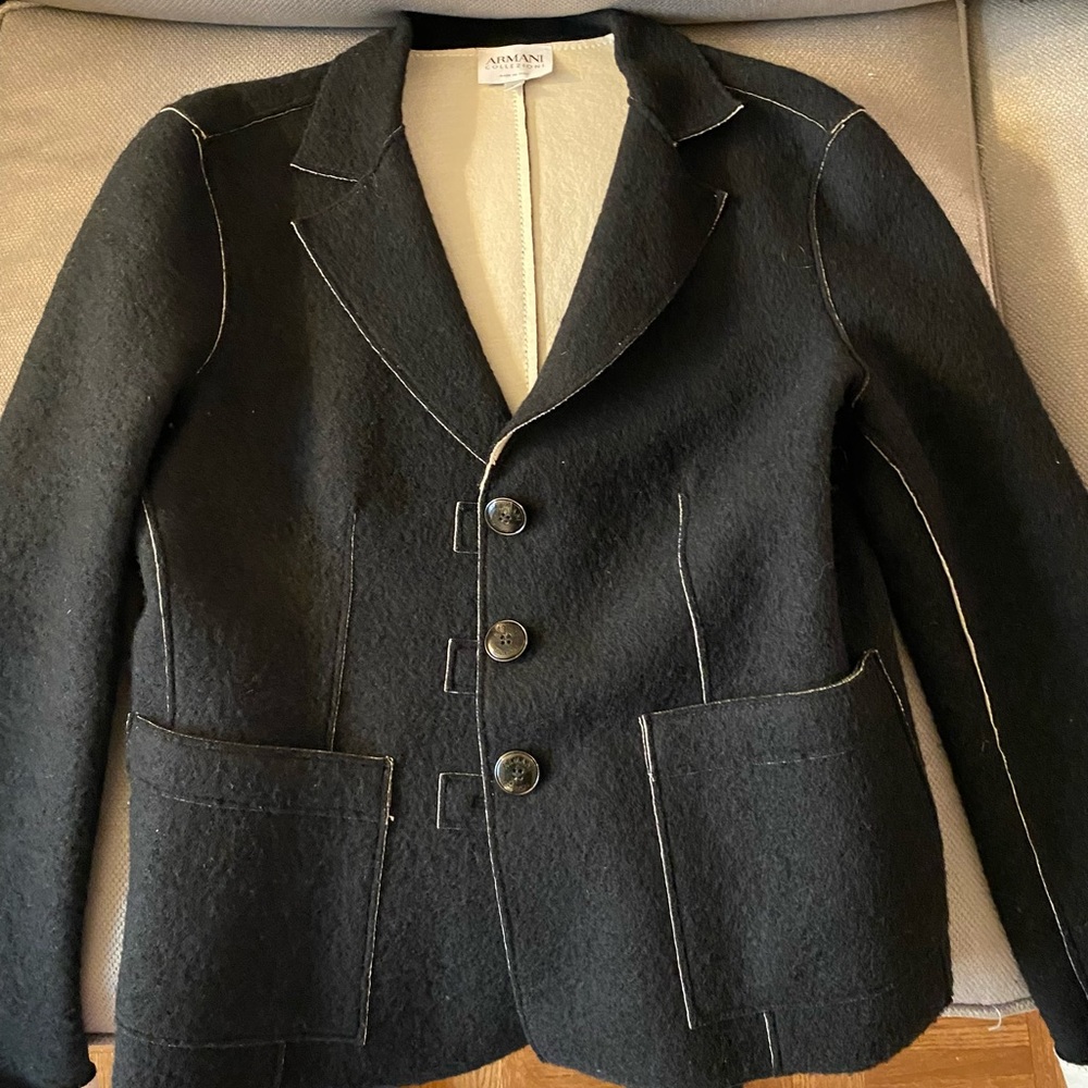 Armani Collezioni Two Tone Black/Cream Blazer - Size 8
